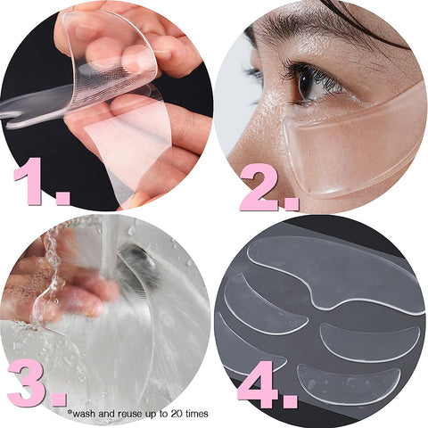Reusable Silicone Face Patch Set - 5 Wrinkle Patches for Overnight Fine Line & Crease Flattening - Forehead, Undereye and Smile Lines Repair