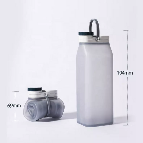 New design Wholesale 600ml Outdoor Sports portable Collapsible Bpa Free Foldable Silicone bottle Water Bottle