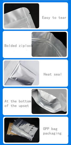resealable zipper stand up aluminum foil pouch plastic bags food packing pouch aluminum foil bags for snack