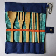 Reusable Bamboo Travel Cutlery Utensil Flatware Spoon Fork Knife Chopsticks Cutlery Set