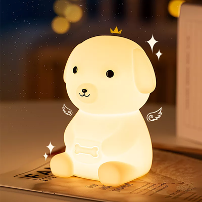 Cute Dog Animals Nursery Silicone Timer Lamp for Girls Portable Travel Rechargeable Color Changing Child Light Birthday Gift