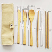 Reusable Bamboo Travel Cutlery Utensil Flatware Spoon Fork Knife Chopsticks Cutlery Set