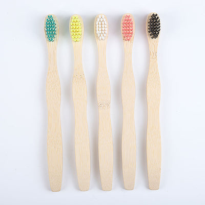 5 pcs set Natural Eco friendly Kids Colorful Wholesale Bamboo Tooth Brush