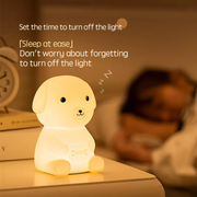 Cute Dog Animals Nursery Silicone Timer Lamp for Girls Portable Travel Rechargeable Color Changing Child Light Birthday Gift