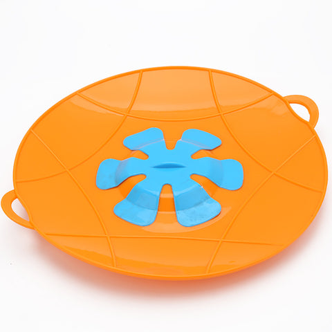 1pc 32.5x29cm Flower Spill Proof Lid Silicone Pot Cover Pan Kitchen Cooking Tool Pan Lid Boil Over Spill Stopper Cover
