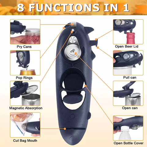 8 In 1 Multifunction Kitchen Tool Bear Smooth Edge Can Tin Bottle Lid Opener Can Opener