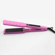 Wide board hair straightener light pink dual-use volume straight electric splint vibration function digital screen MCH heating body does not hurt hair ™