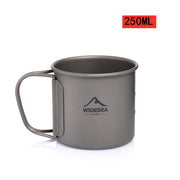 Outdoor Coffee Tea Holder Ultralight Foldable Handle Picnic Water Cup Camping Mug Mug Pots Titanium Tableware