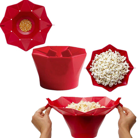 Microwave silicone popcorn machine folding bucket Popper bowl kitchen baking tools collapsible popcorn bucket