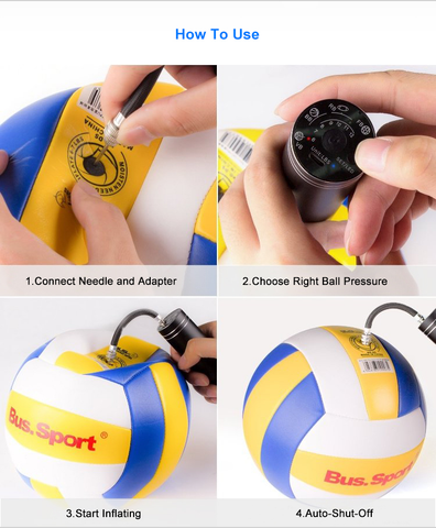 Automatic Electric Ball Pump with Needles Fast Ball Pump Battery Powered Pump to Fast inflate Soccer, Football