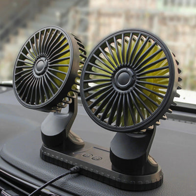 360° Rotatable Car Cooling Dual Fan